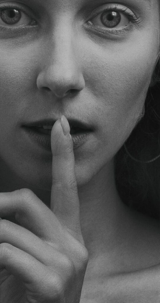 a woman looking at the camera